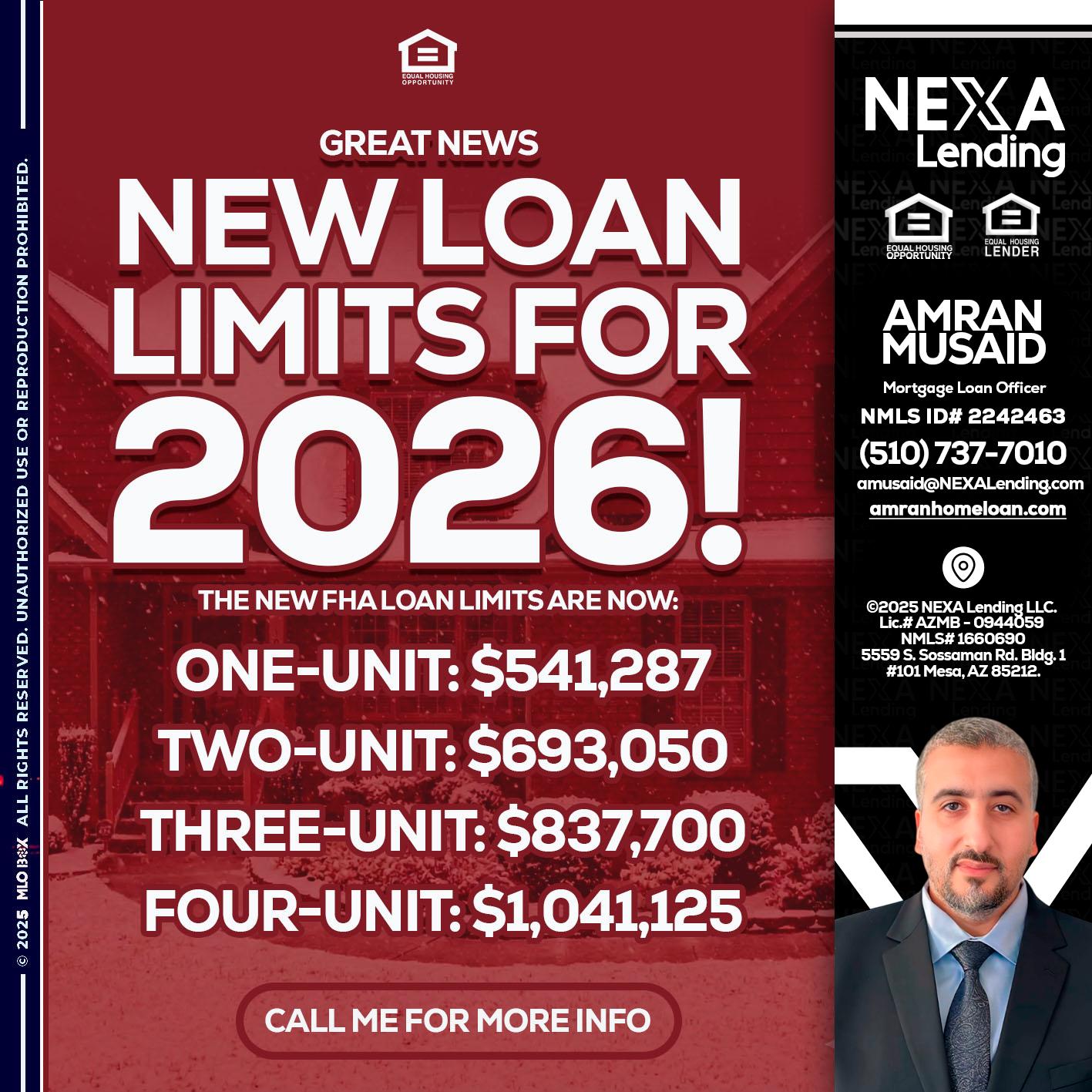 loan limits - Amran Musaid -Mortgage Loan Officer