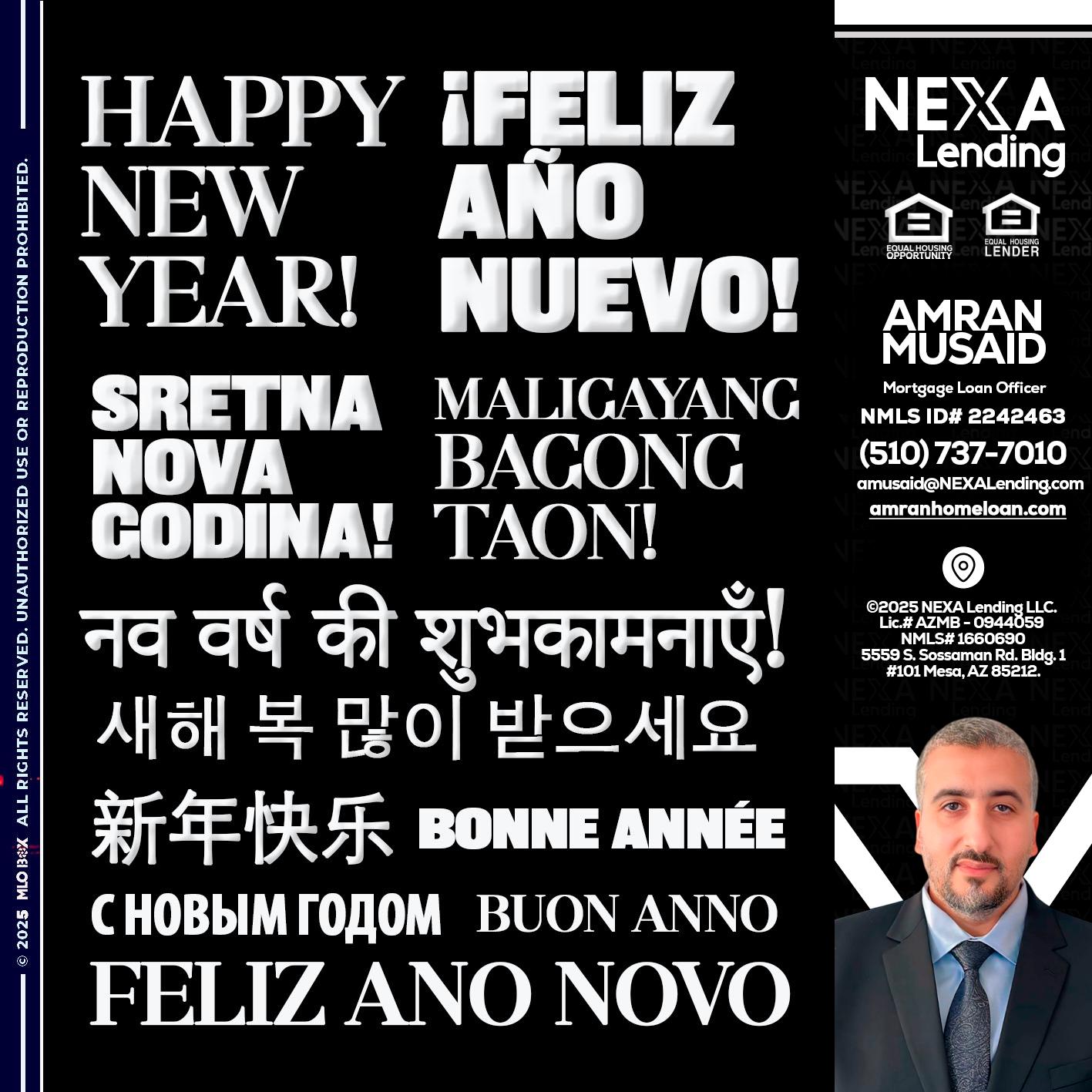 HAPPY NEW YEAR - Amran Musaid -Mortgage Loan Officer