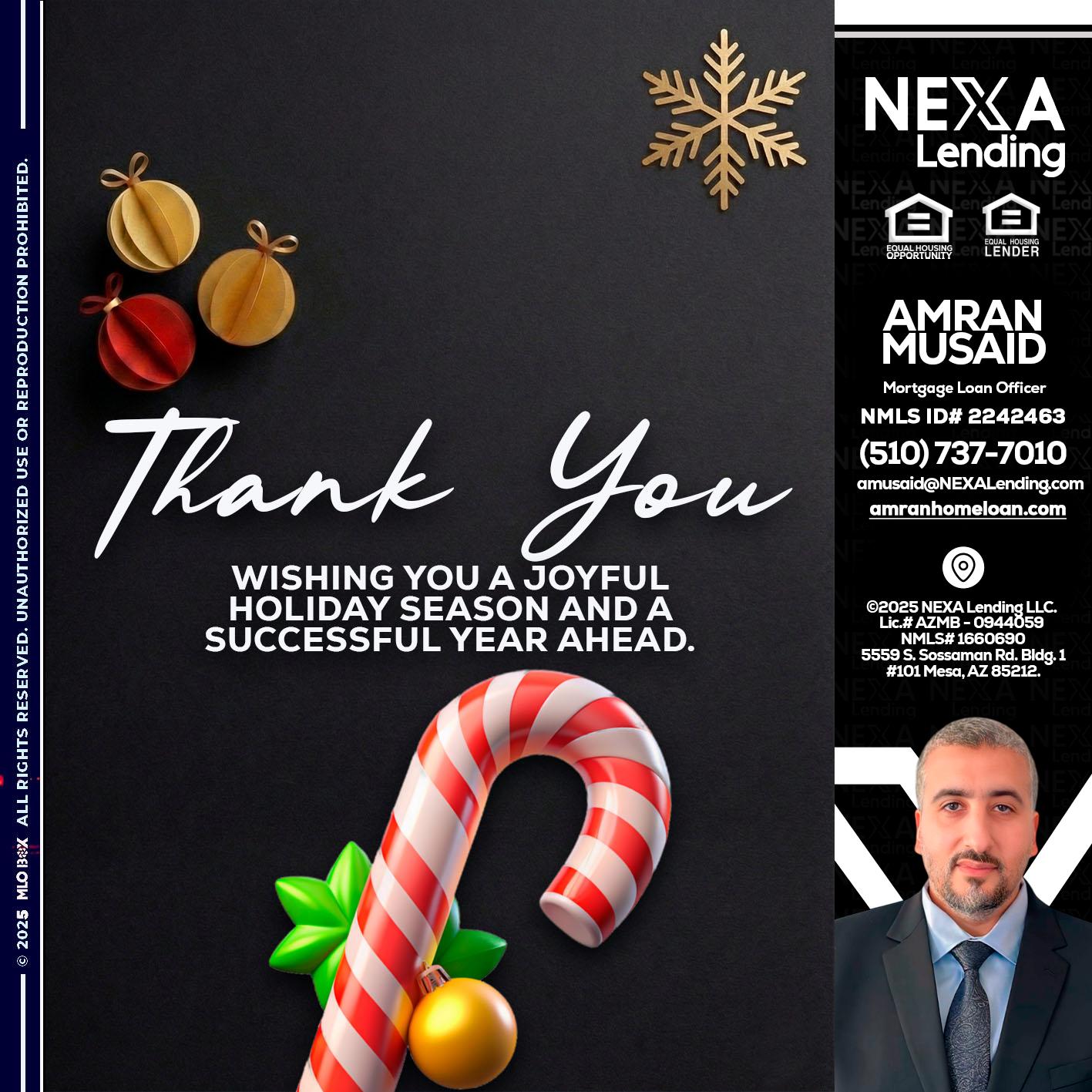 THANK YOU - Amran Musaid -Mortgage Loan Officer
