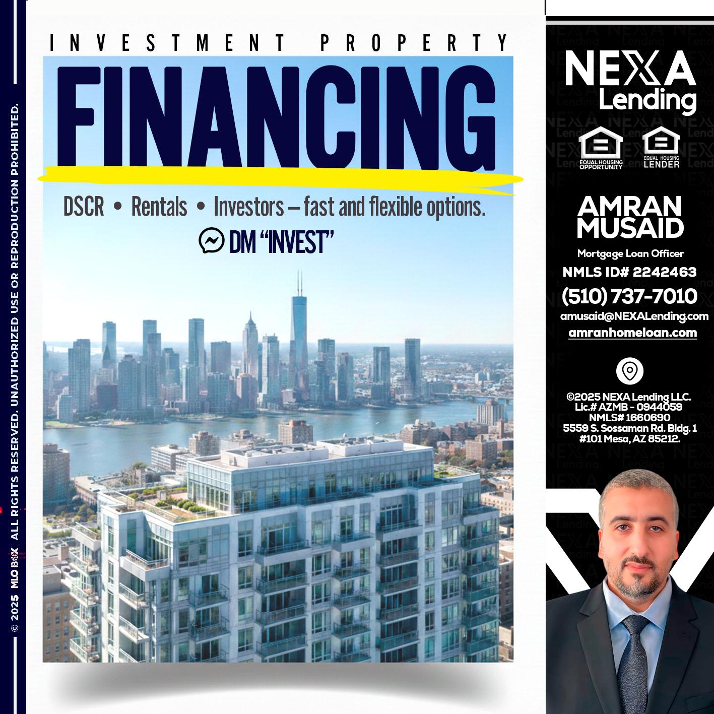 FINANCING - Amran Musaid -Mortgage Loan Officer