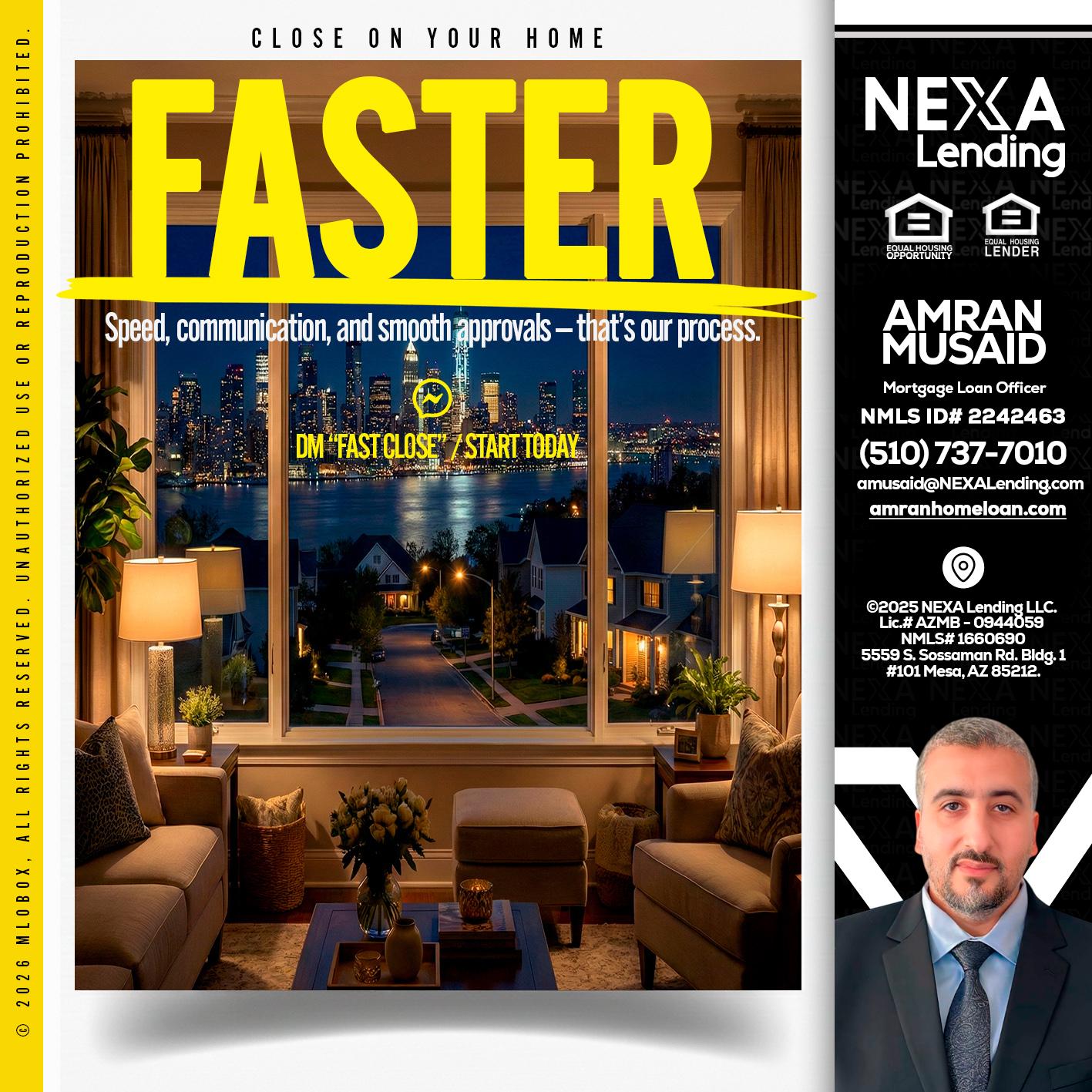 FASTER - Amran Musaid -Mortgage Loan Officer