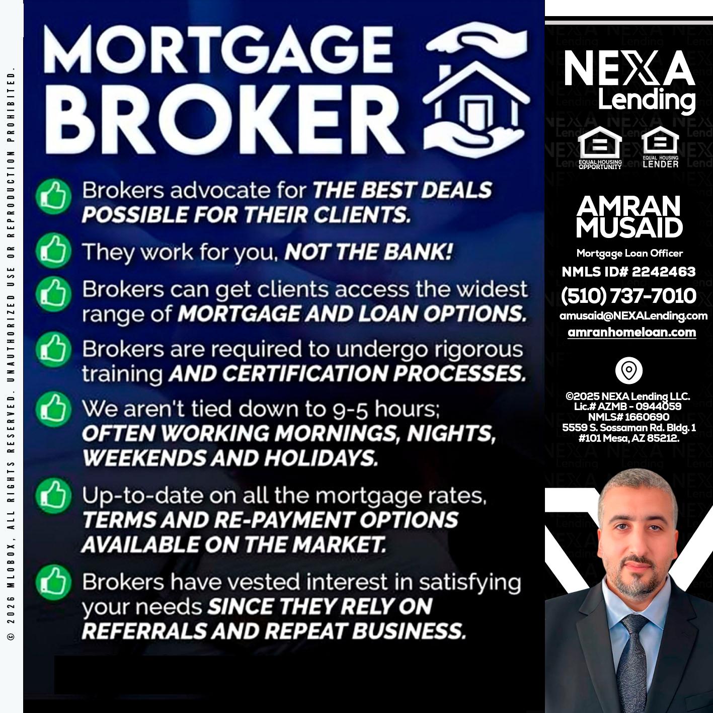 MORTGAGE BROKER - Amran Musaid -Mortgage Loan Officer