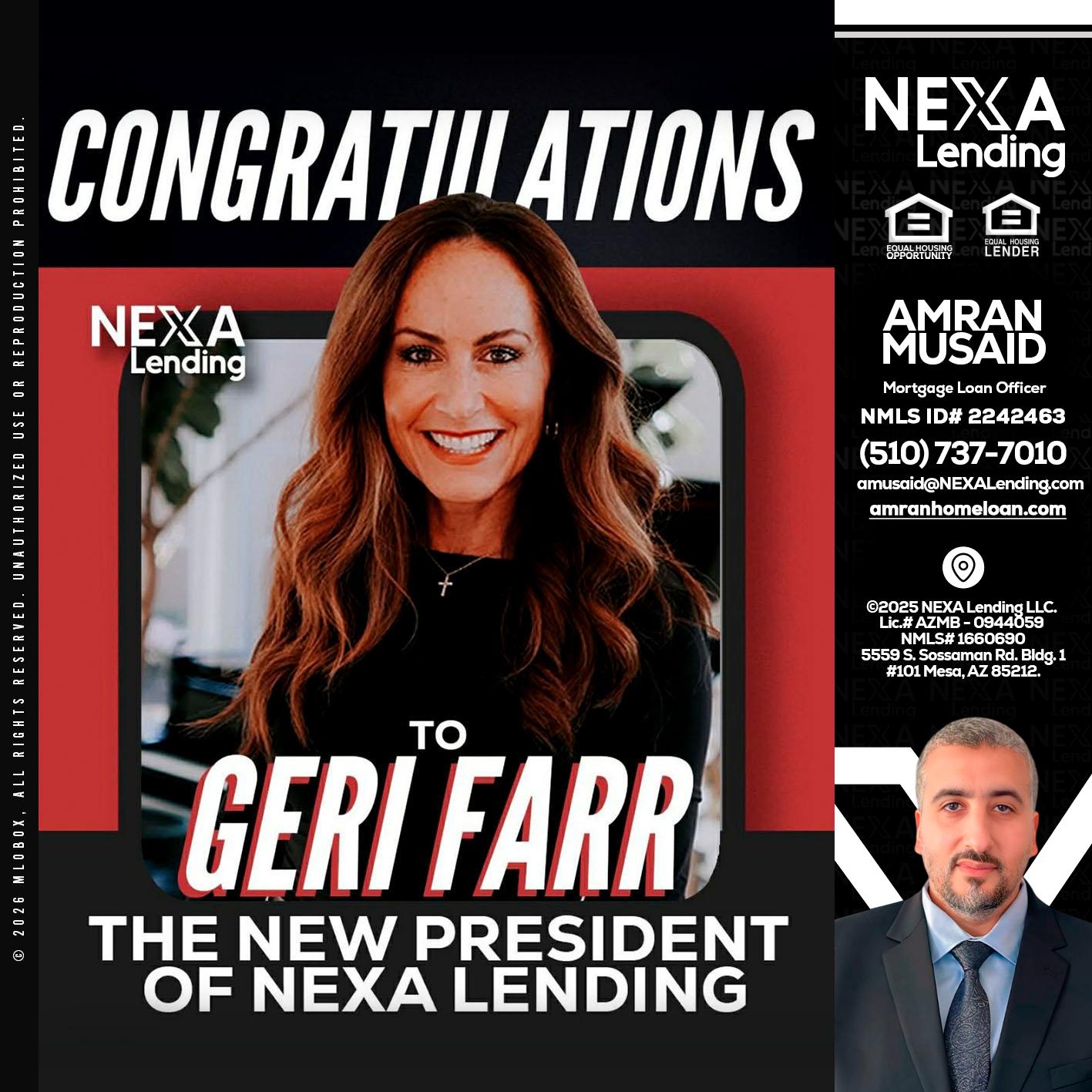 CONGRATULATIONS - Amran Musaid -Mortgage Loan Officer