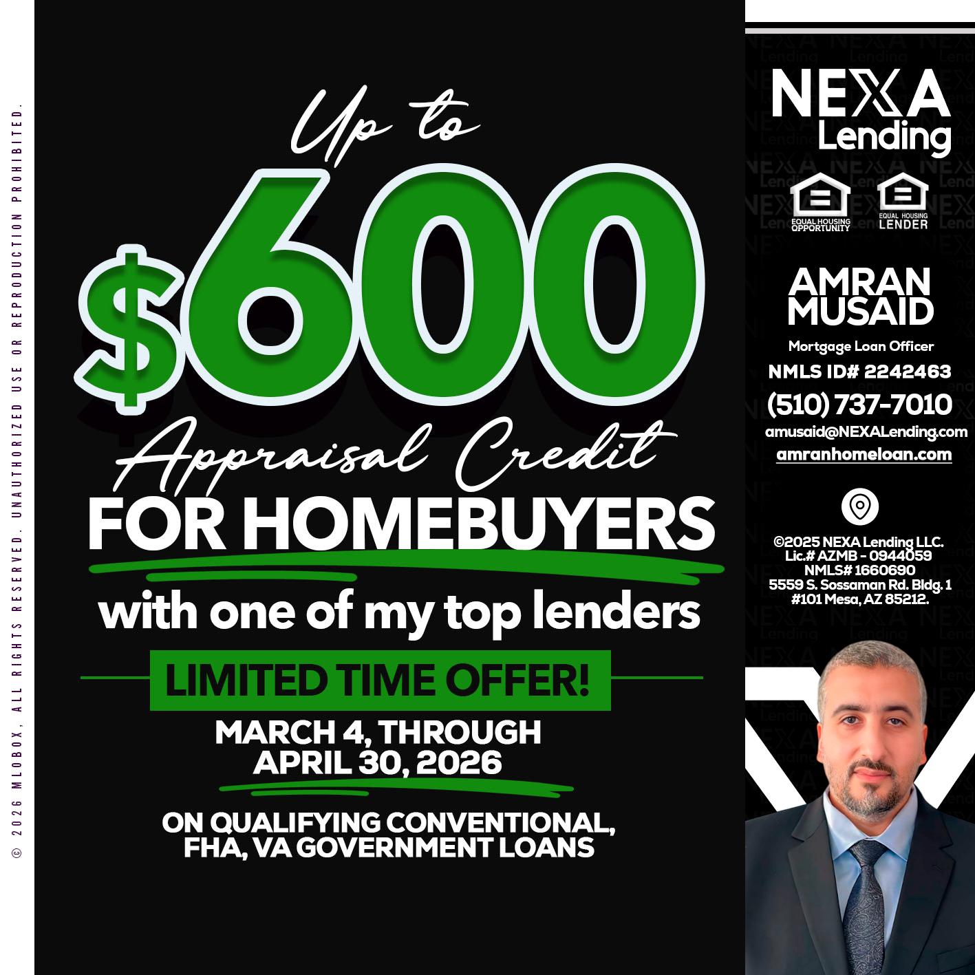 UP TO 600 - Amran Musaid -Mortgage Loan Officer