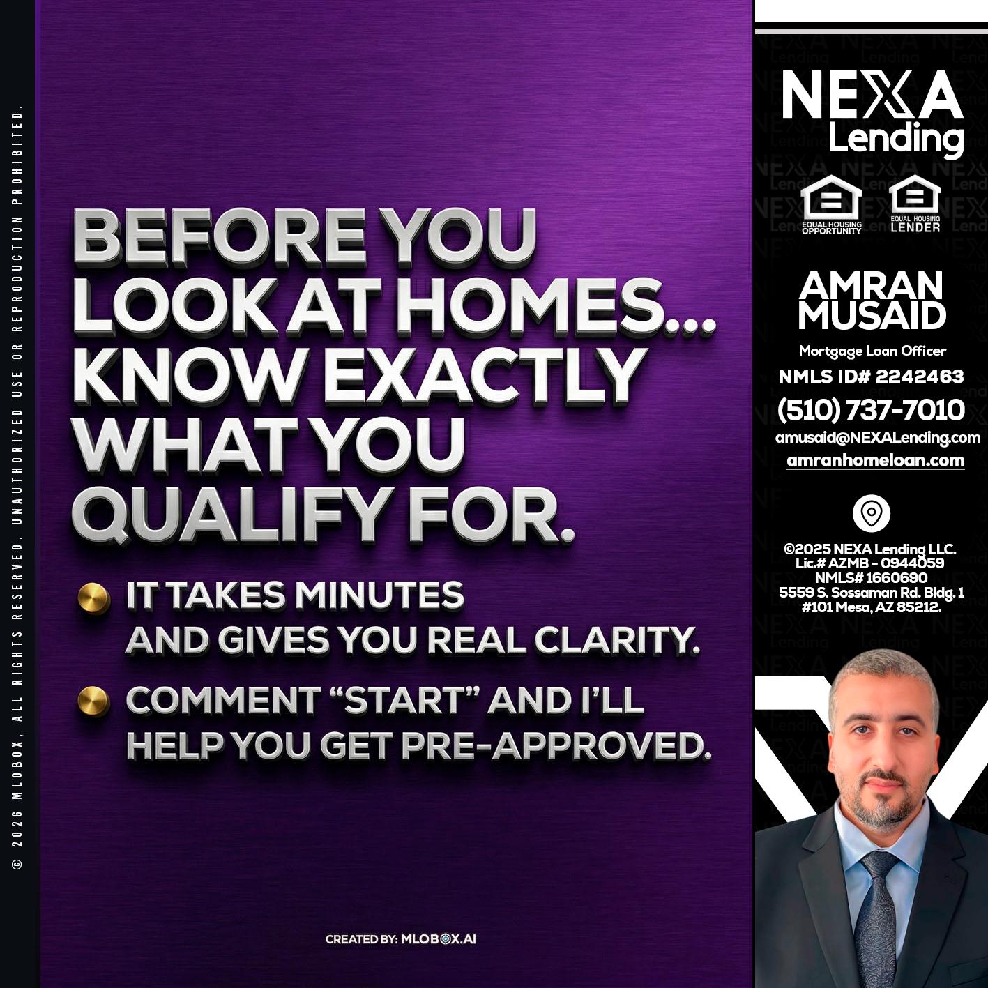 BEFORE YOU - Amran Musaid -Mortgage Loan Officer