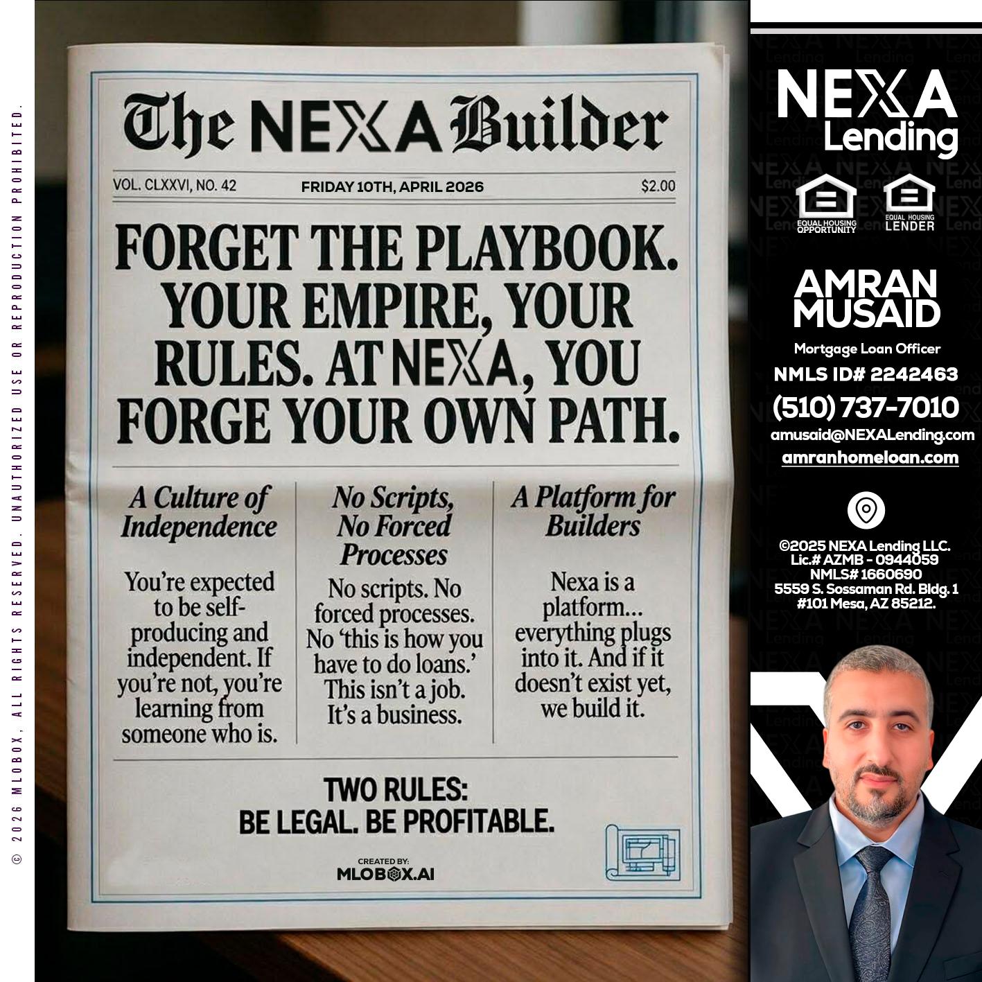 THE NEXA BUILDER - Amran Musaid -Mortgage Loan Officer