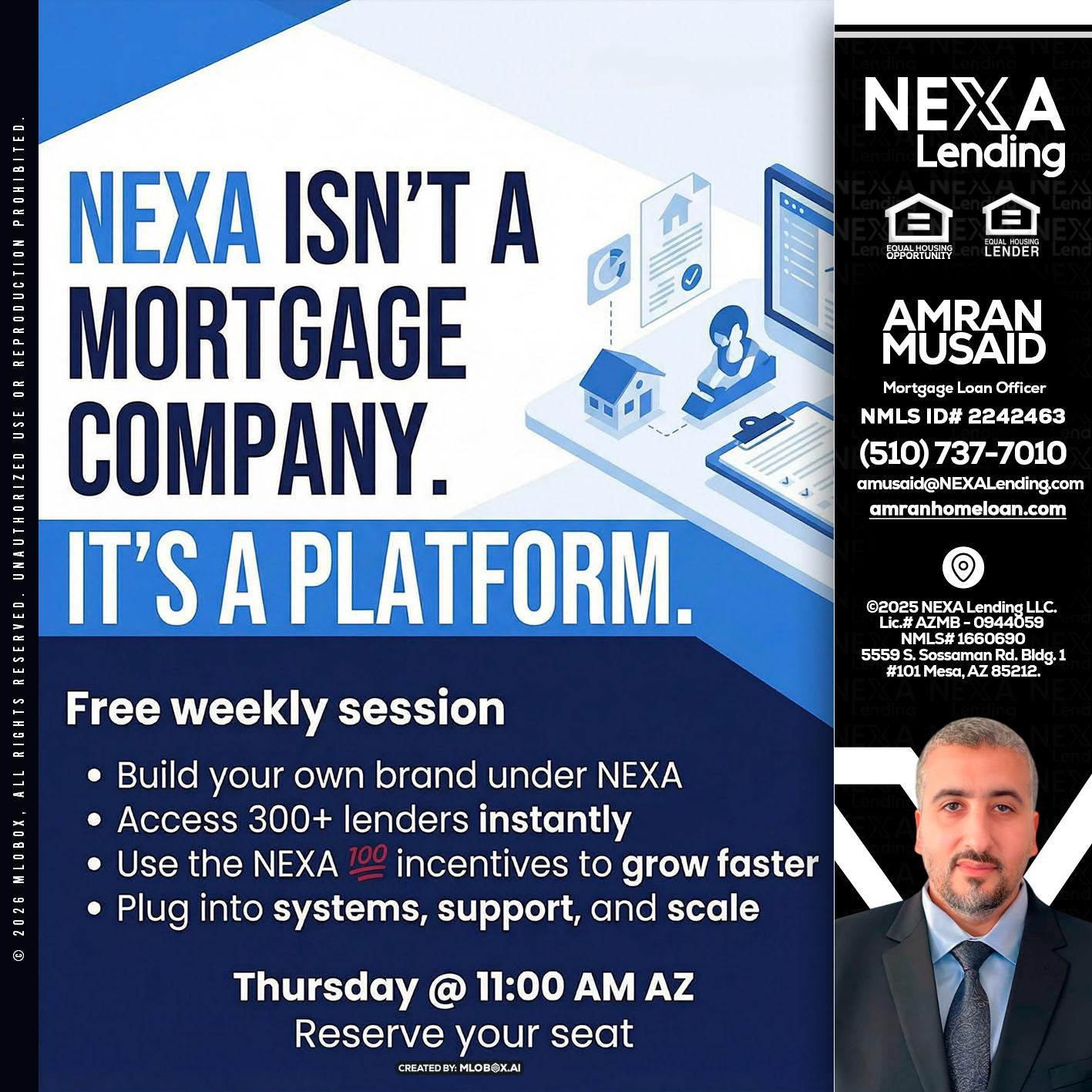 NEXA ISNT - Amran Musaid -Mortgage Loan Officer