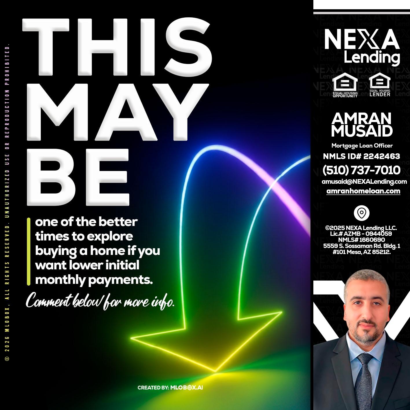 THIS MAY BE - Amran Musaid -Mortgage Loan Officer