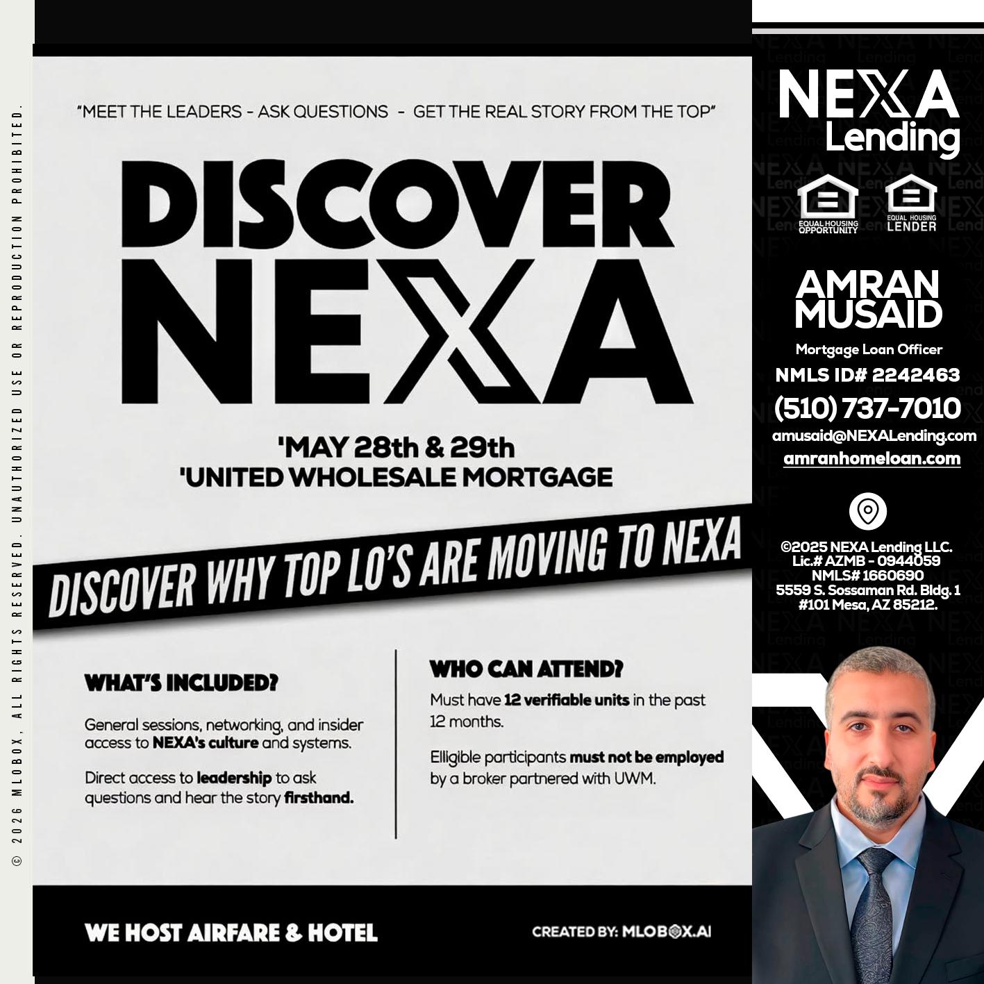 DISCOVER NEXA - Amran Musaid -Mortgage Loan Officer