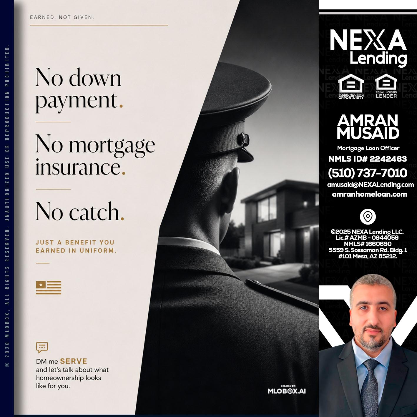 NO DOWN PAYMENT - Amran Musaid -Mortgage Loan Officer