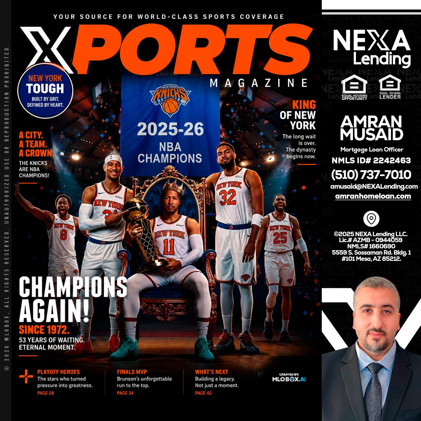 XPORTS MAGAZINE - Amran Musaid -Mortgage Loan Officer