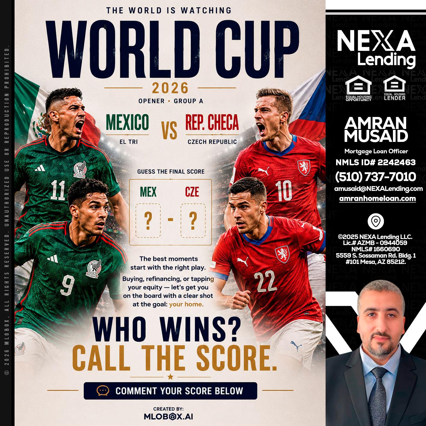 WORLD CUP 2026 - Amran Musaid -Mortgage Loan Officer