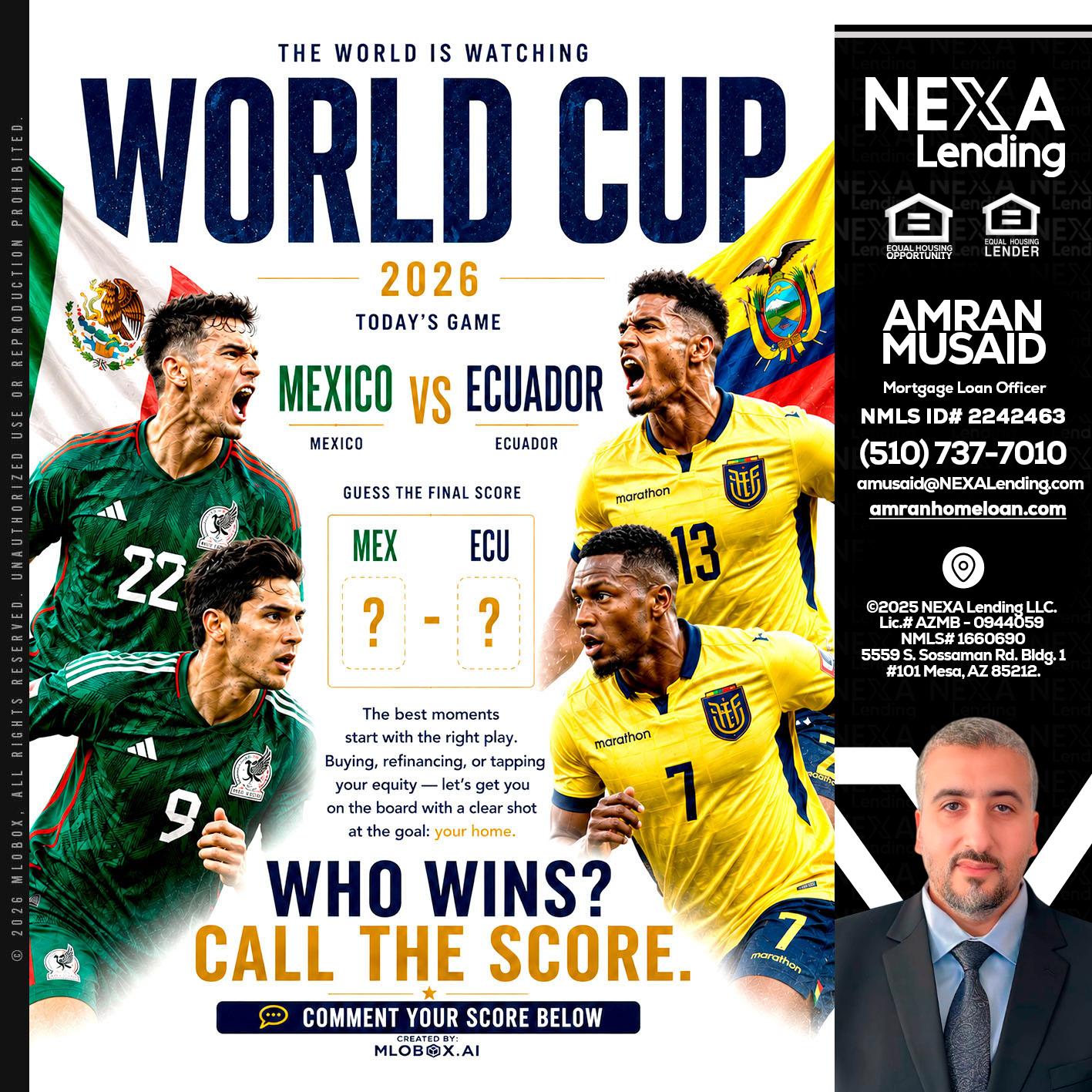 WORLD CUP 2026 - Amran Musaid -Mortgage Loan Officer