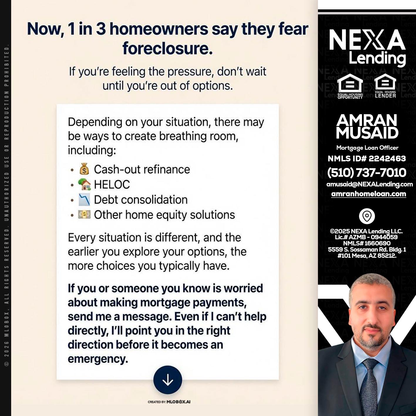 NOW, 1 IN 3 - Amran Musaid -Mortgage Loan Officer