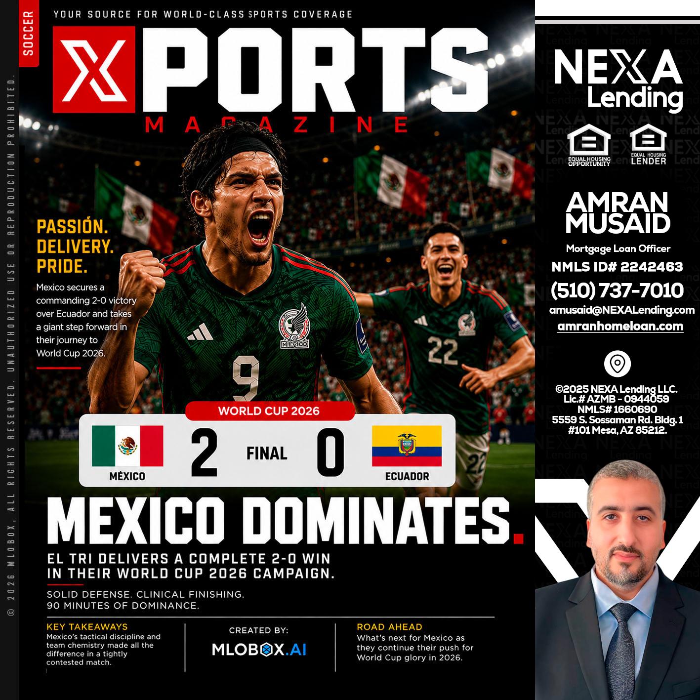 XPORTS MEX 2-0 ECUADOR - Amran Musaid -Mortgage Loan Officer