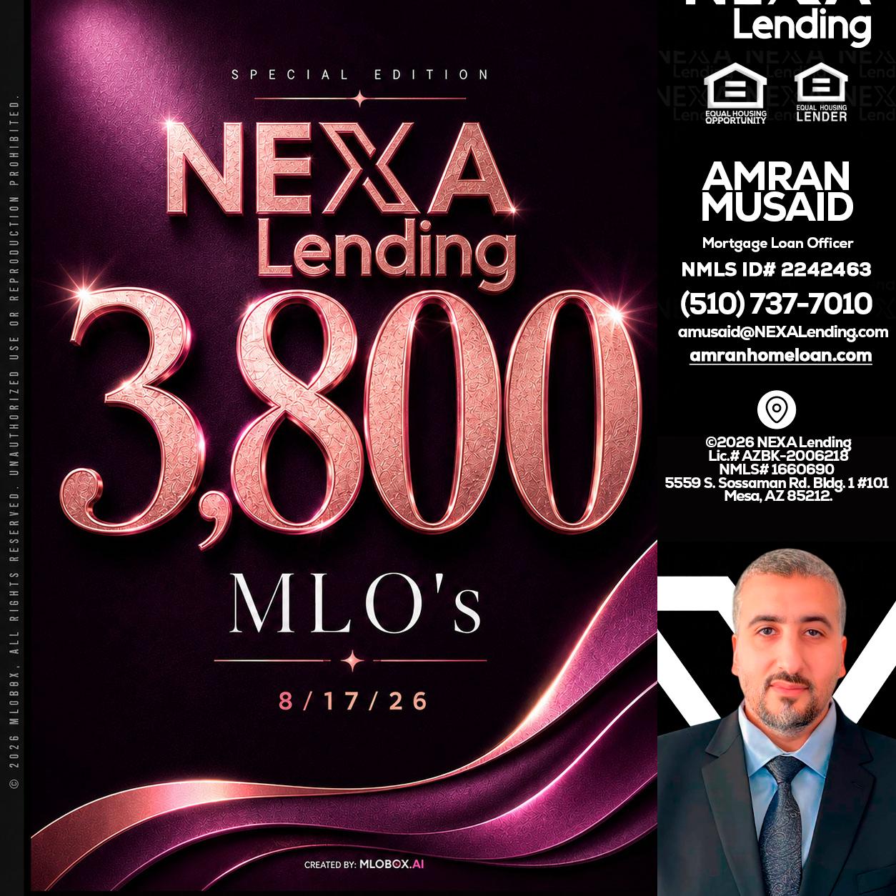 3800 MLOs - Amran Musaid -Mortgage Loan Officer