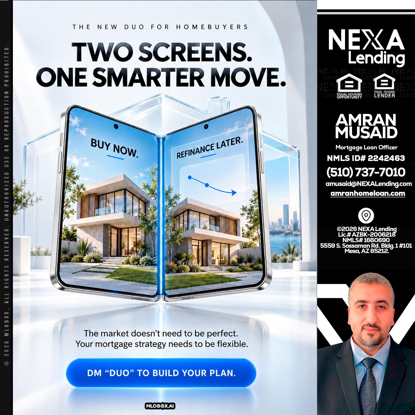 TWO SCREENS - Amran Musaid -Mortgage Loan Officer
