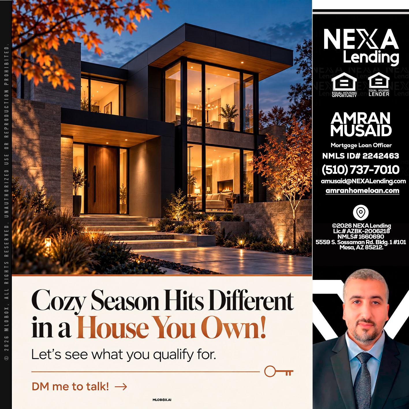 COZY SEASON - Amran Musaid -Mortgage Loan Officer