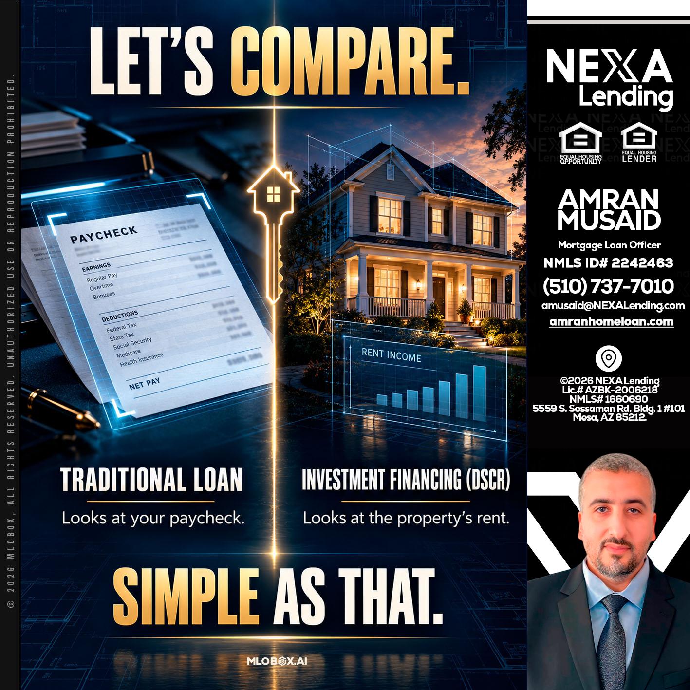 lets compare - Amran Musaid -Mortgage Loan Officer
